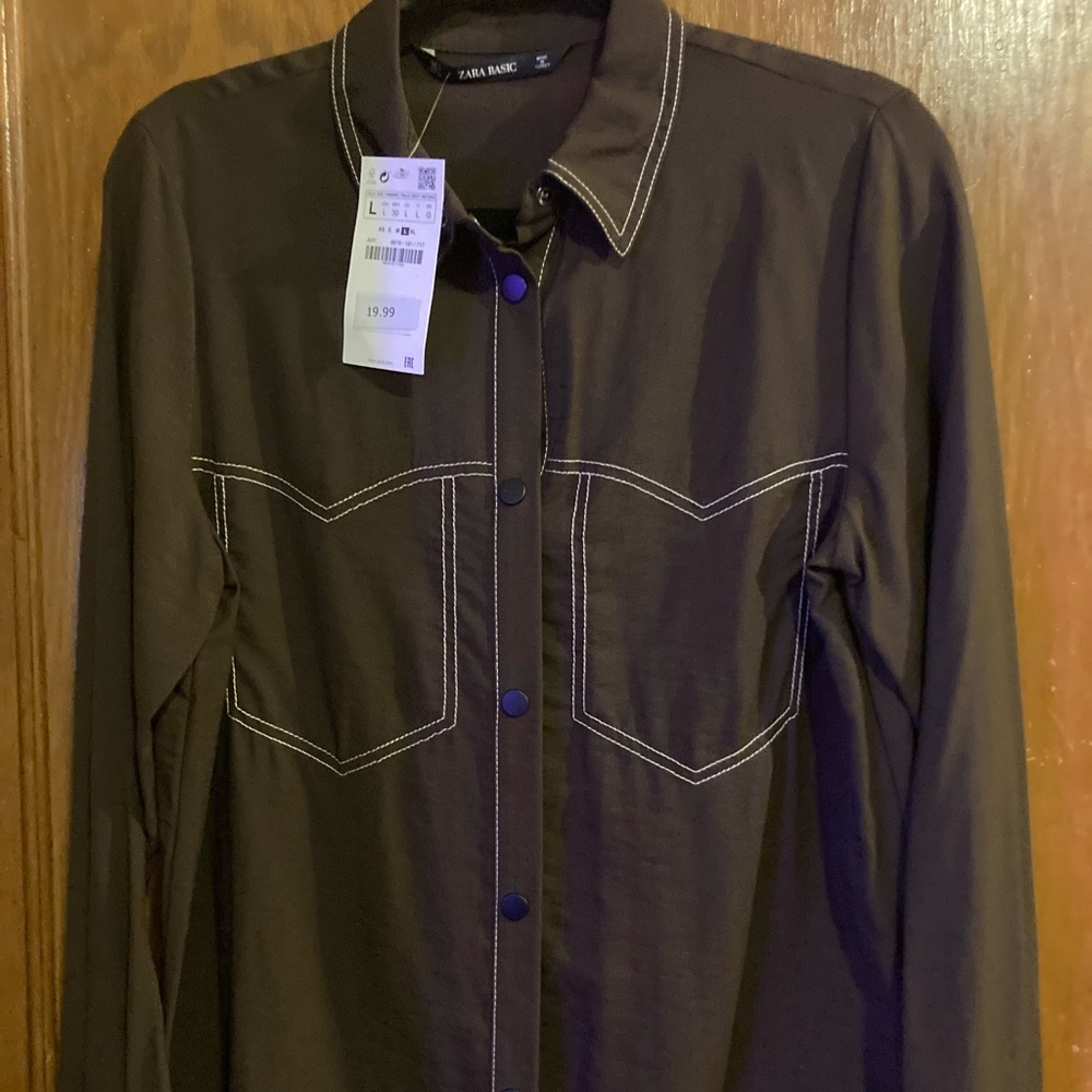 Brown long sleeve blouse